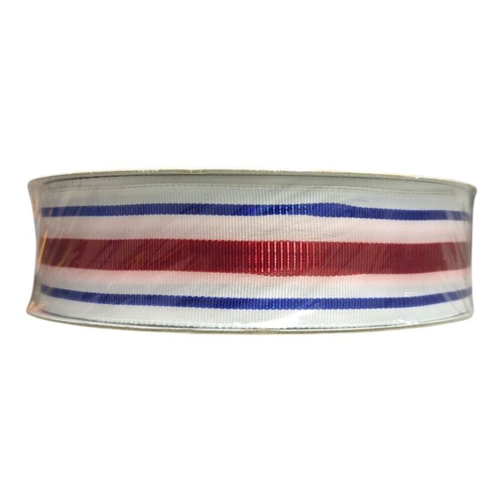 Member's Mark Wired Edge Premium Spring Ribbon, 1.5in Wide x 50yds - Patriotic